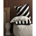 housse coussin velours noir blanc chic rayures obliques nordal