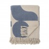 plaid chic motif geometrique bleu coton recycle bloomingville