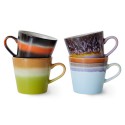 mugs a cappuccino gres multicolore hk living solid set de 4