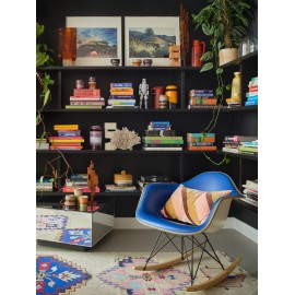 grande sculpture abstraite brutalisme bois fonce skyline l