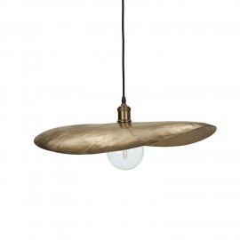 grand abat jour suspension feuille de metal dore laiton hdhatt