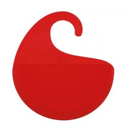 Accessoire rangement douche rouge translucide koziol surf M