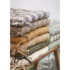 coussin de chaise fleuri bleu coton madam stoltz