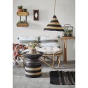 tapis de couloir noir raye jonc de mer madam stoltz