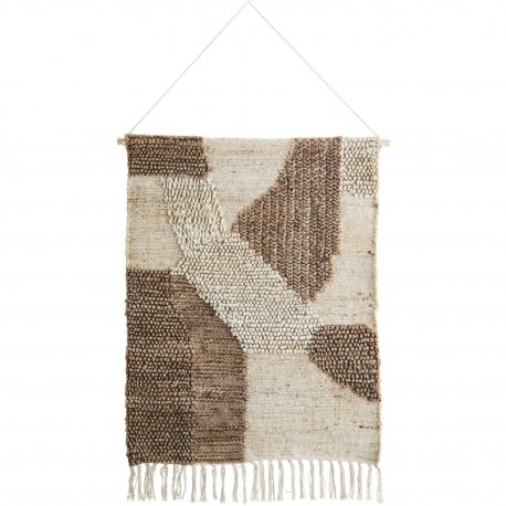 tapisserie murale tissee jute naturel beige madam stoltz