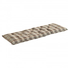 coussin long banc coton imprime a carreaux marron madam stoltz