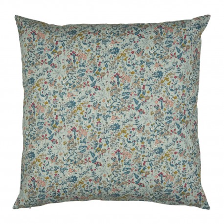 housse coussin coton fleuri bucolique bleu ib laursen 60 x 60 cm