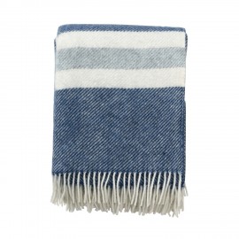 couverture laine agneau raye bleu klippan gotland stripe