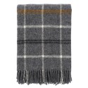 couverture laine agneau tartan gris fonce klippan