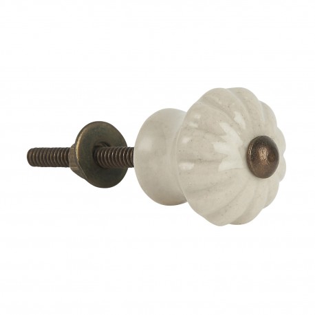 bouton de meuble vintage blanc creme ib laursen