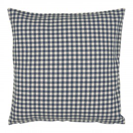 housse de coussin a carreaux bleu coton ib laursen 50 x 50 cm