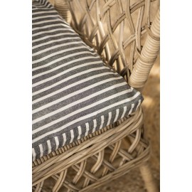 housse de galette coussin de chaise coton noir raye ib laursen