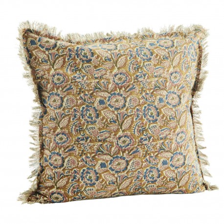 grande housse coussin fleuri boheme miel madam stoltz