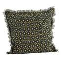 grand coussin graphique noir moutarde coton madam stoltz