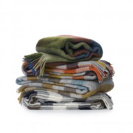 Plaid à carreaux laine agneau Klippan Gotland Multi