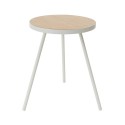 table basse ronde bout de canape blanche acier bois yamazaki tower