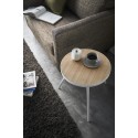 table basse ronde bout de canape blanche acier bois yamazaki tower