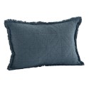 petit coussin rectangulaire coton uni bleu marine madam stoltz