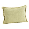 petit coussin vert anis coton uni brode madam stoltz