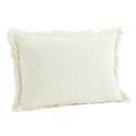 petit coussin coton brode uni blanc ecru franges madam stoltz