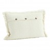 petit coussin coton brode uni blanc ecru franges madam stoltz