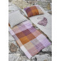 grand coussin carre a carreaux orange lin madam stoltz grand coussin carre a carreaux orange lin madam stoltz