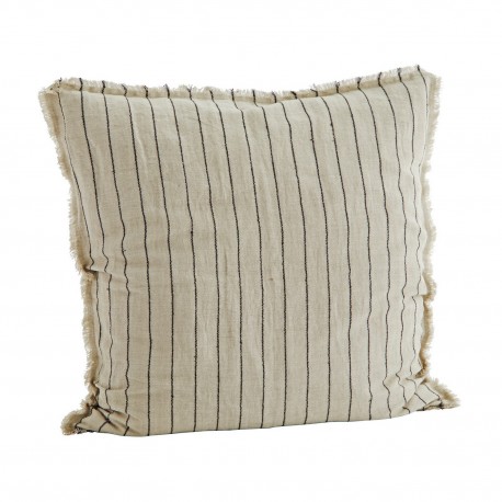 grand coussin lin creme rayures madam stoltz