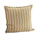 grand coussin raye lin beige jaune moutarde madam stoltz