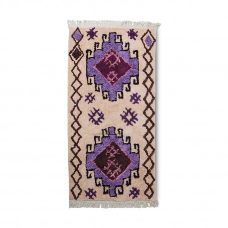 petit tapis style boheme hippie violet coton hk living