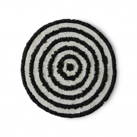 tapis rond original rebre noir blanc coton tufte hk living