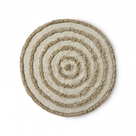 Tapis rond coton tufté rayures HKliving