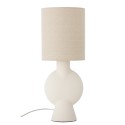 lampe a poser chic gres creme ecru abat jour lin bloomingville sergio