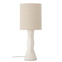 lampe a poser chic gres creme ecru abat jour lin bloomingville sergio