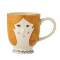 tasse a cafe peinte a la main visage femme bloomingville jaya