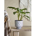 cache pot fantaisie noir blanc raye terre cuite bloomingville malena