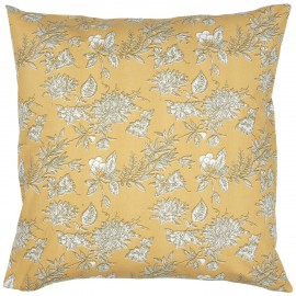 grande housse coussin tapisserie jaune motif fleurs  ib laursen