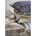 grande housse coussin carreaux franges marron coton recycle madam stoltz