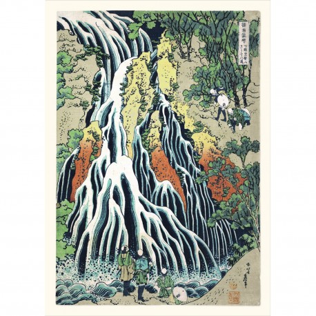 affiche japonaise cascade the dybdahl waterfall