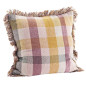 grand coussin a carreaux rose franges coton recycle madam stoltz grand coussin a carreaux rose franges coton recycle madam stoltz
