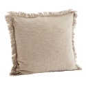 grand coussin franges naturel beige coton madam stoltz