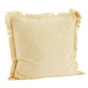 grand coussin jaune pale clair coton uni franges madam stoltz