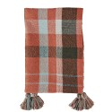 plaid a carreaux rouge coton recycle pompons madam stoltz