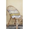 coussin rectangulaire jaune soie lin recycle madam stoltz