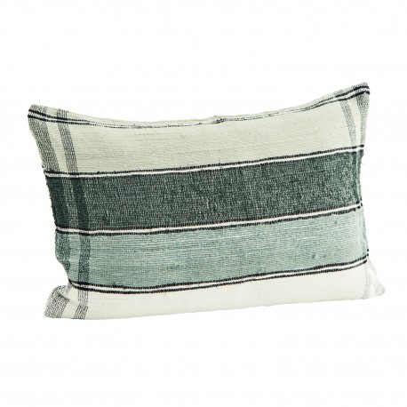 coussin rectangulaire soie lin recycle vert madam stoltz