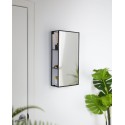 miroir mural avec etageres de rangement metal noir umbra cubiko 1009654-040