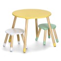 petite table enfants ronde jaune 2 petites chaises zeller
