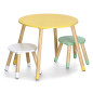 petite table enfants ronde jaune 2 petites chaises zeller
