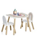 petite table enfants 2 chaises bois arc en ciel multicolore zeller