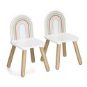 petite table enfants 2 chaises bois arc en ciel multicolore zeller