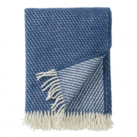 plaid laine agneau bleu petrole klippan